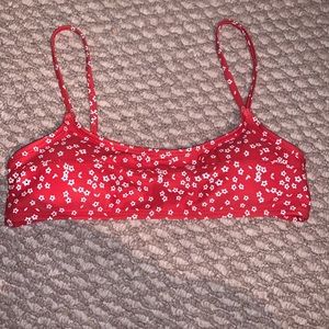 cute red floral swimsuit